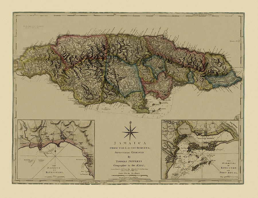 Map Of Jamaica 1775 Photograph By Andrew Fare