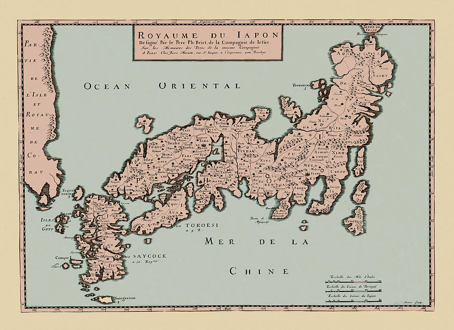 Map Of Japan 1650 Photograph by Andrew Fare