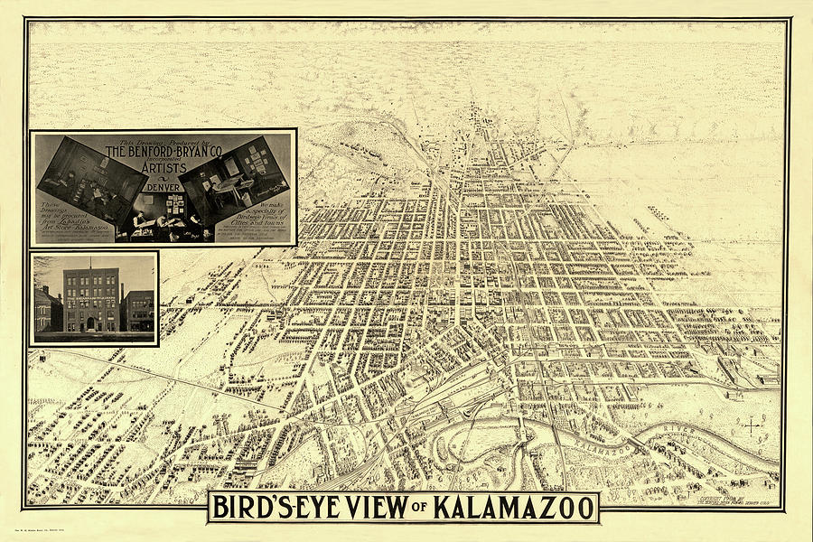 Map Of Kalamazoo 1908 Photograph by Andrew Fare