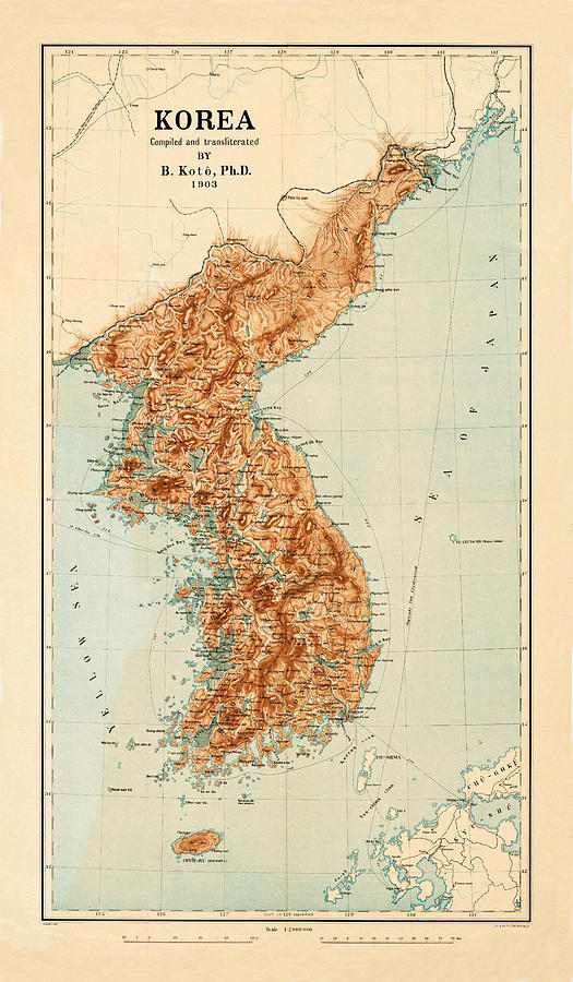 Map Of Korea 1903 Photograph by Andrew Fare