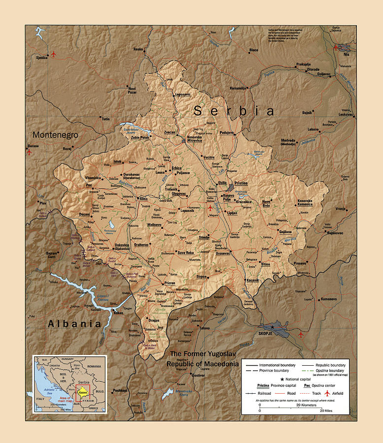 Map Of Kosovo 1999 Photograph by Andrew Fare