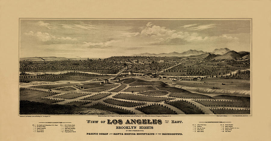 Map Of Los Angeles 1877 Photograph by Andrew Fare