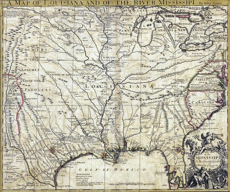 Map Of Louisiana 1718 Photograph by Andrew Fare - Fine Art America