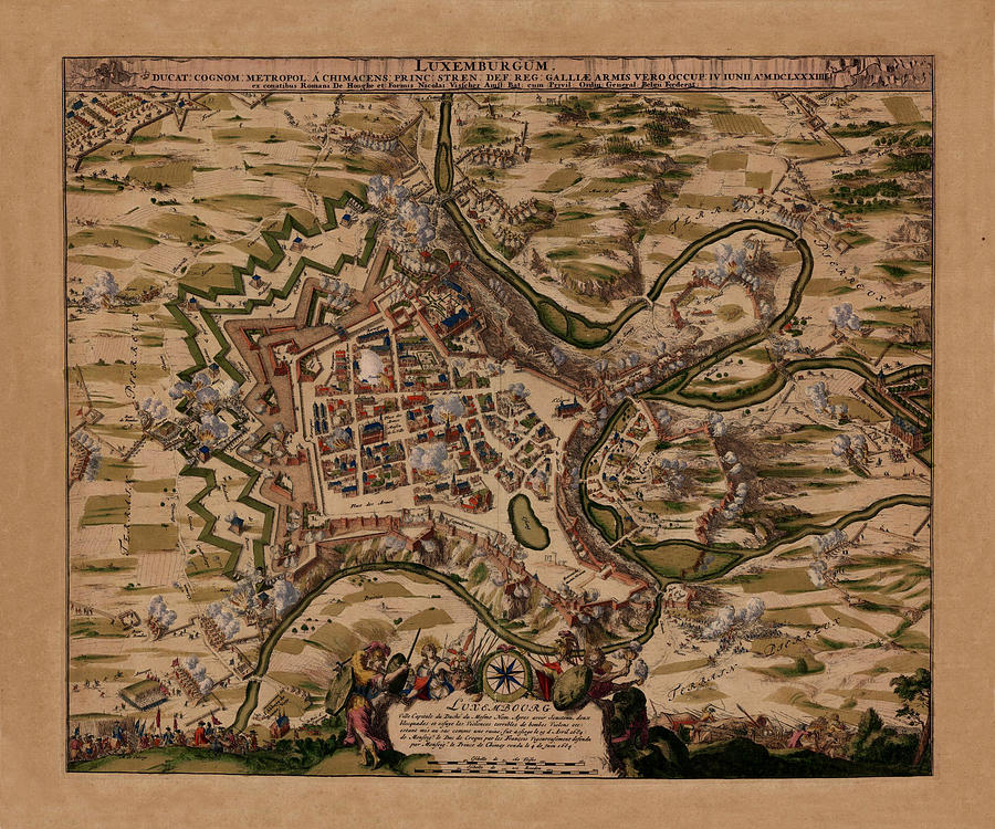 Map Of Luxembourg 1684 Photograph by Andrew Fare