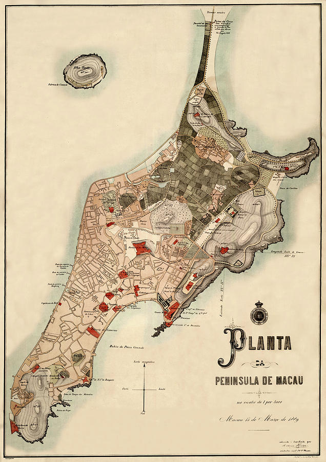 Map Of Macau 1899 Photograph by Andrew Fare