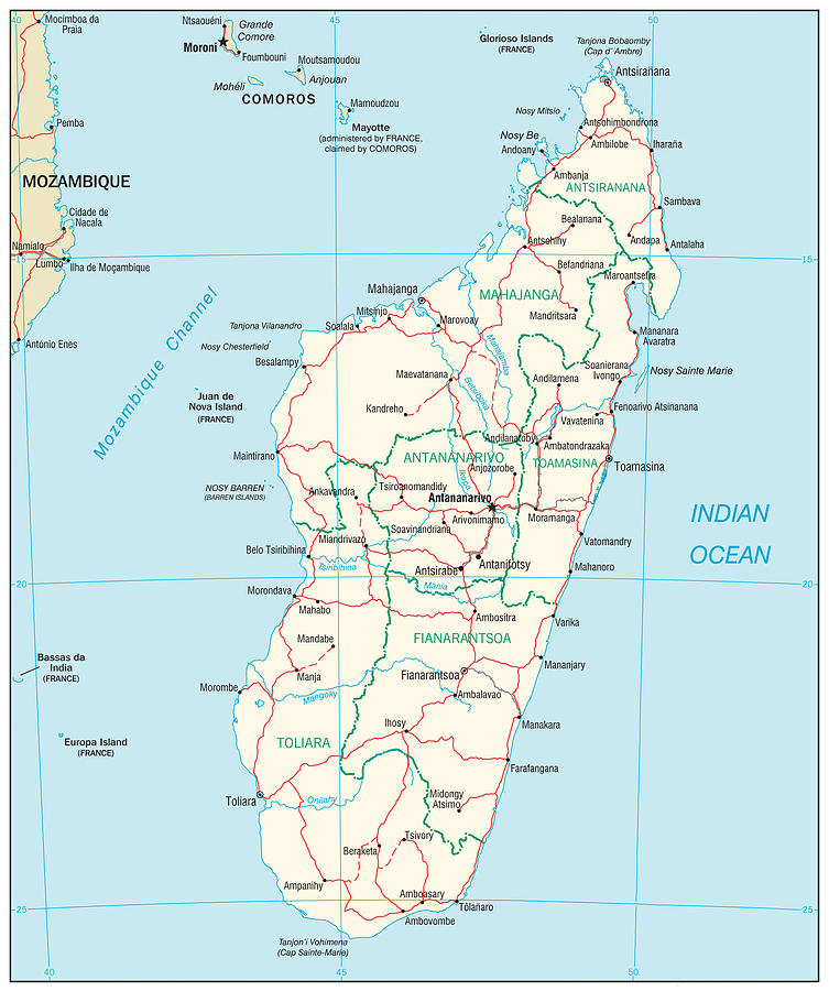 Map of Madagascar 2 Mixed Media by Roy Pedersen