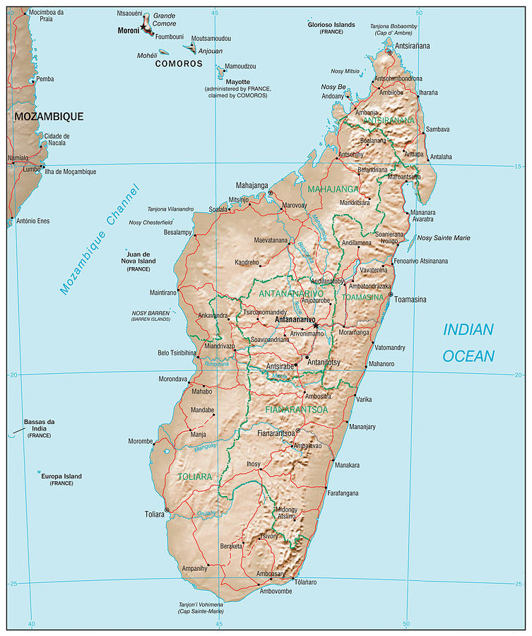 Map of Madagascar Mixed Media by Roy Pedersen