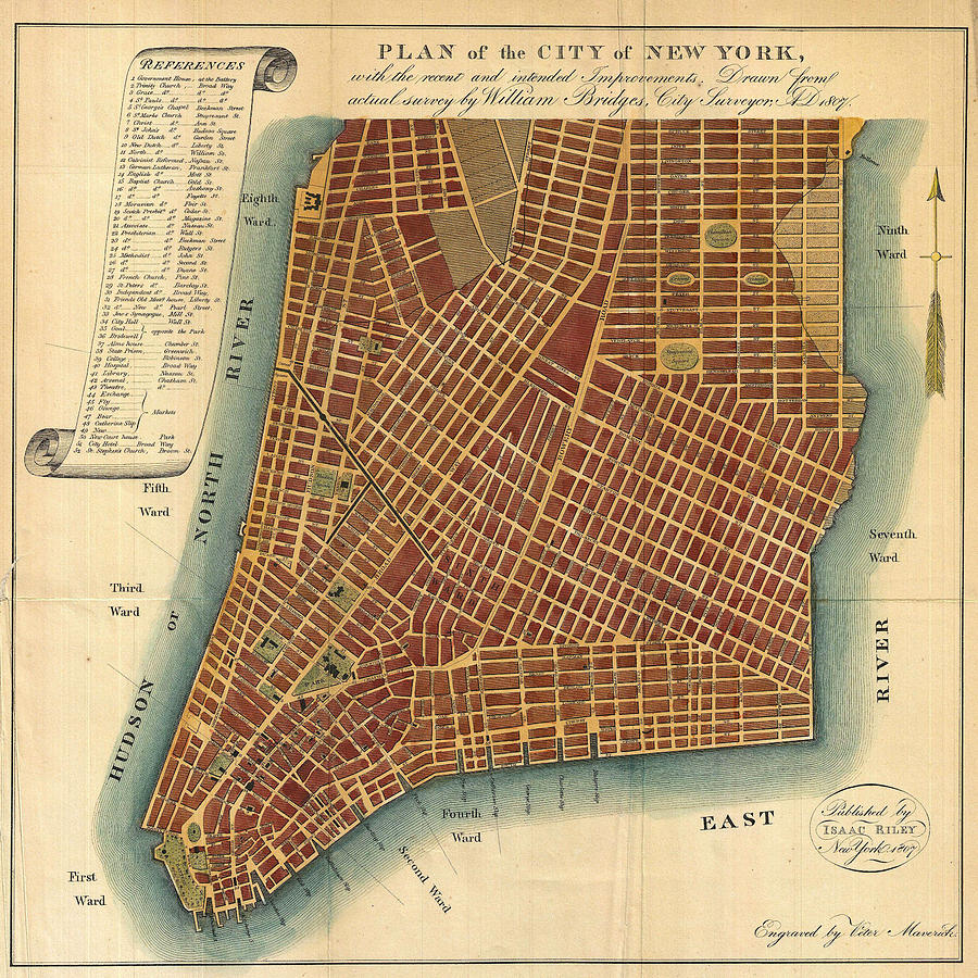 Map Of Manhattan 1807 Photograph by Andrew Fare