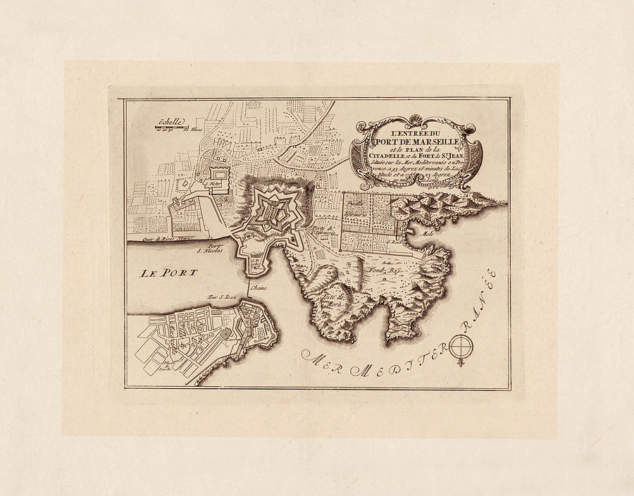 Map Of Marseille 1696 Photograph by Andrew Fare