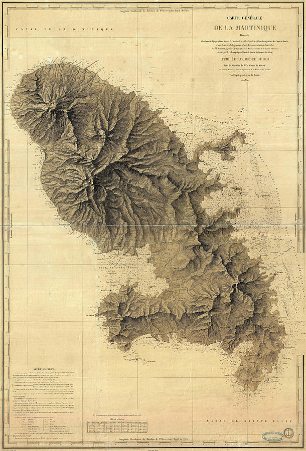 Map Of Martinique 1851 Photograph by Andrew Fare