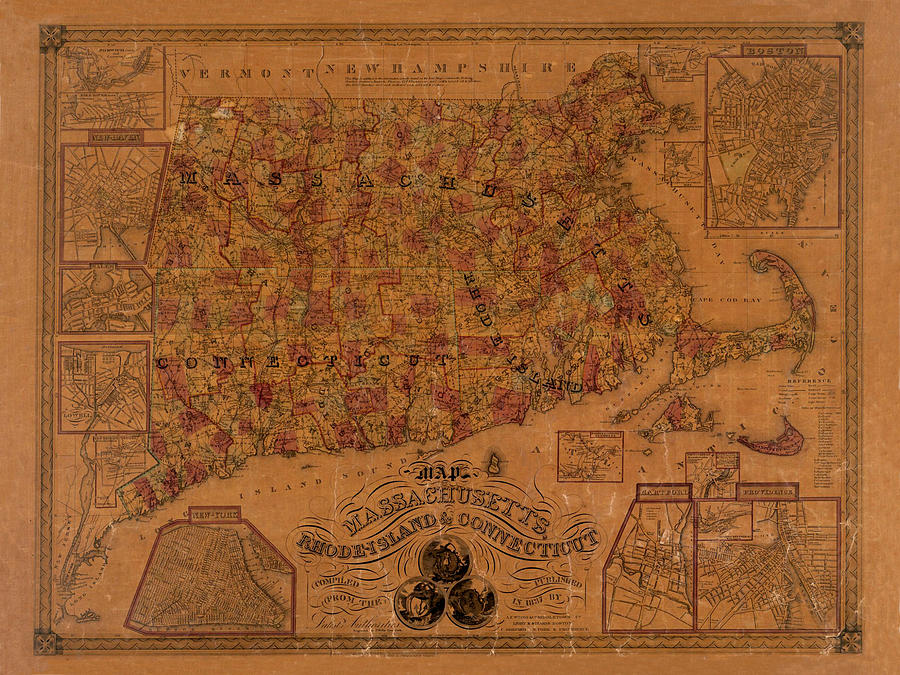 Map Of Massachusetts 1837 Photograph by Andrew Fare