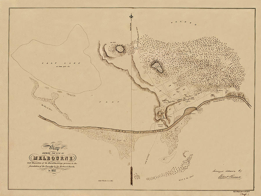 Map Of Melbourne 1837 Photograph by Andrew Fare