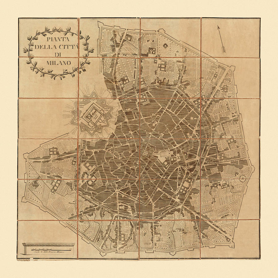 Map Of Milan 1788 Photograph by Andrew Fare