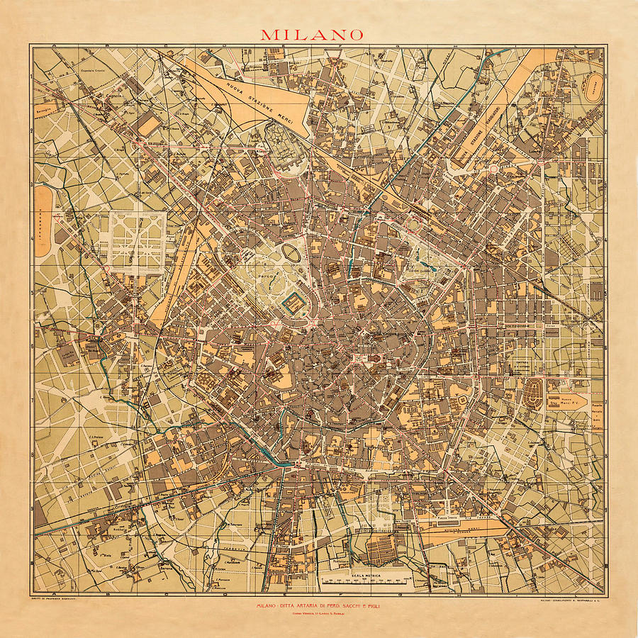 Map Of Milan 1910 Photograph by Andrew Fare
