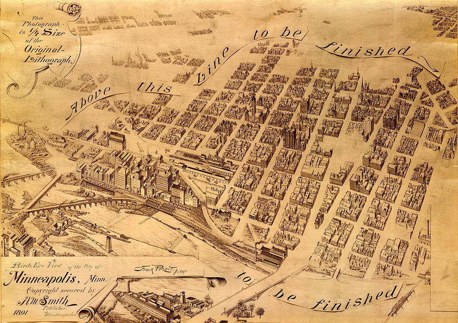 Map Of Minneapolis 1881 Photograph by Andrew Fare