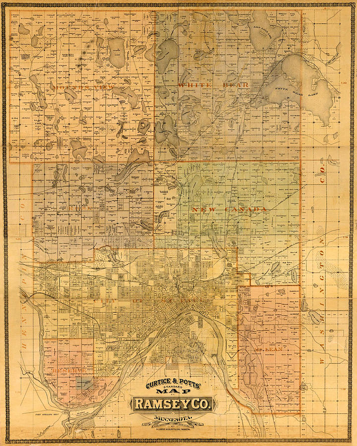 Map Of Minnesota 1885 Photograph by Andrew Fare - Fine Art America