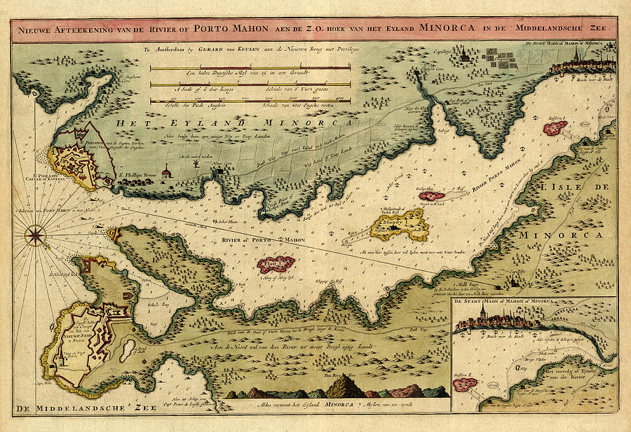 Map Of Minorca 1710 Photograph by Andrew Fare