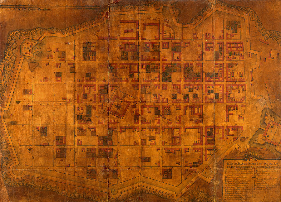 Montevideo Photograph - Map Of Montevideo 1807 by Andrew Fare