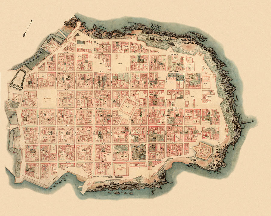 Map Of Montevideo 1820 Photograph by Andrew Fare