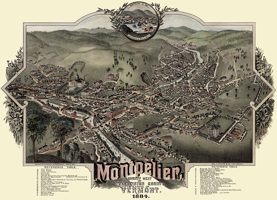 Map Of Montpelier 1884 Photograph by Andrew Fare