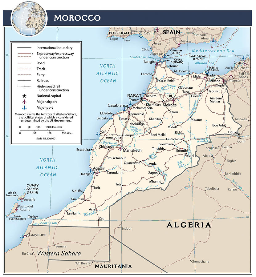 Map of Morocco Mixed Media by Roy Pedersen | Fine Art America