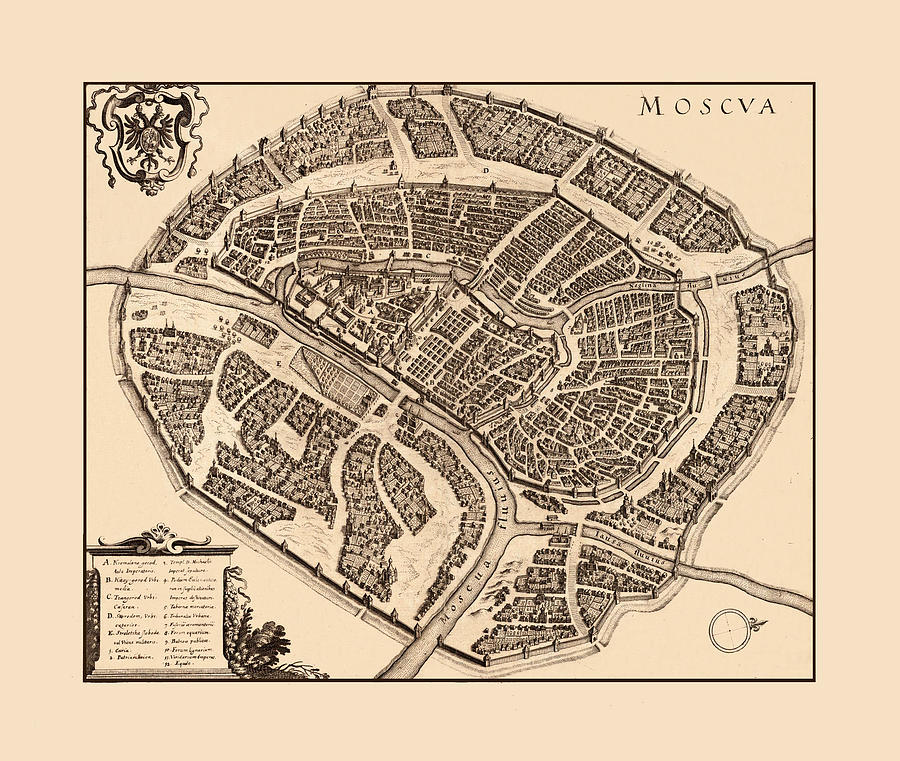 Map Of Moscow 1646 Photograph by Andrew Fare