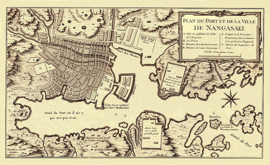 Map Of Nagasaki 1752 Photograph by Andrew Fare