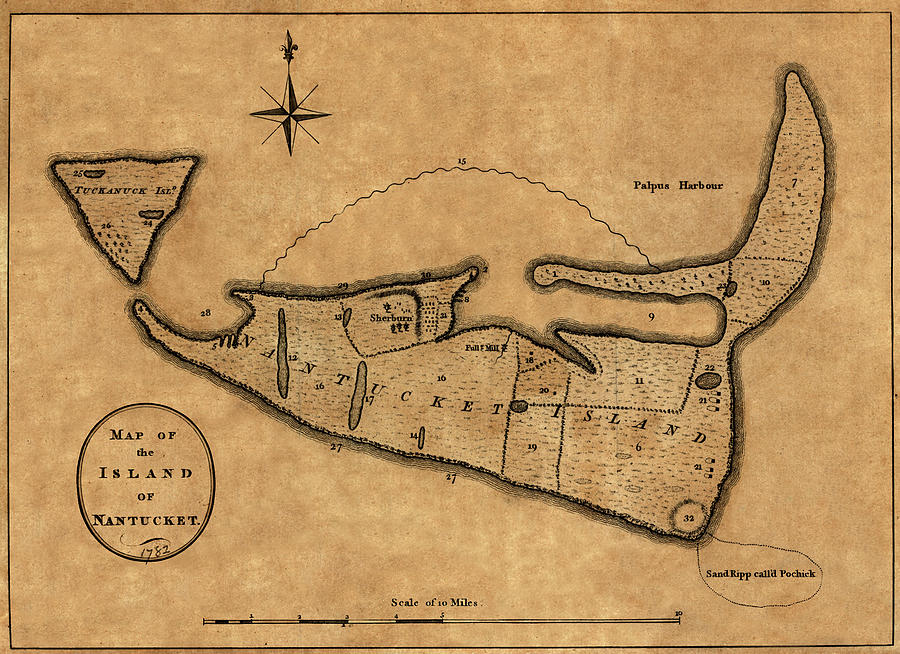 Map Of Nantucket 1782 Photograph by Andrew Fare