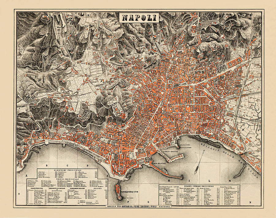 Map Of Naples 1860 Photograph by Andrew Fare