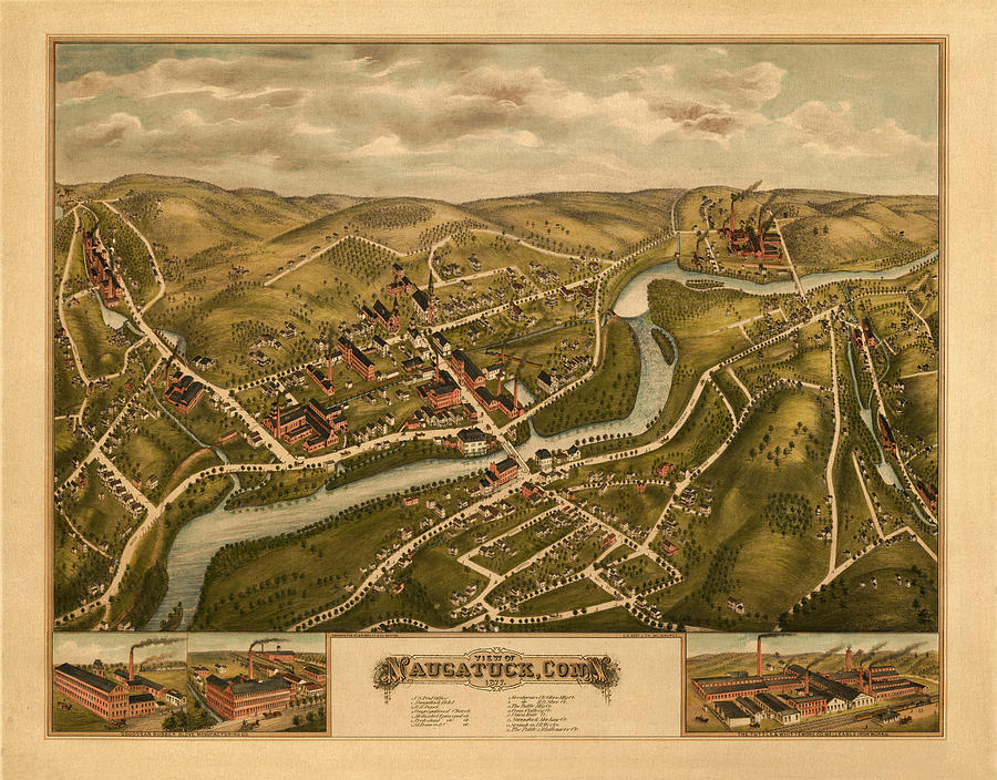 Map Of Naugatuck 1877 Photograph by Andrew Fare