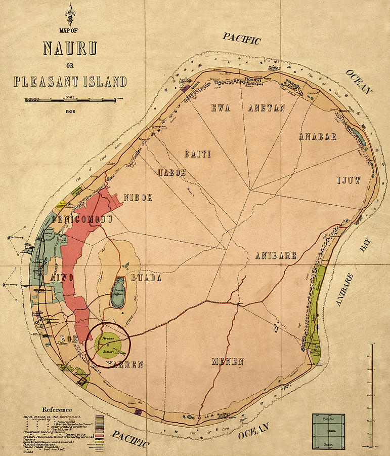 Map Of Nauru 1926 Photograph by Andrew Fare