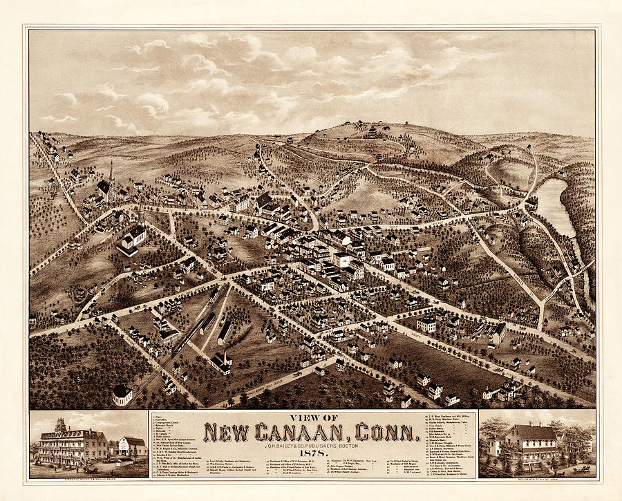 Map Of New Canaan 1878 Photograph by Andrew Fare
