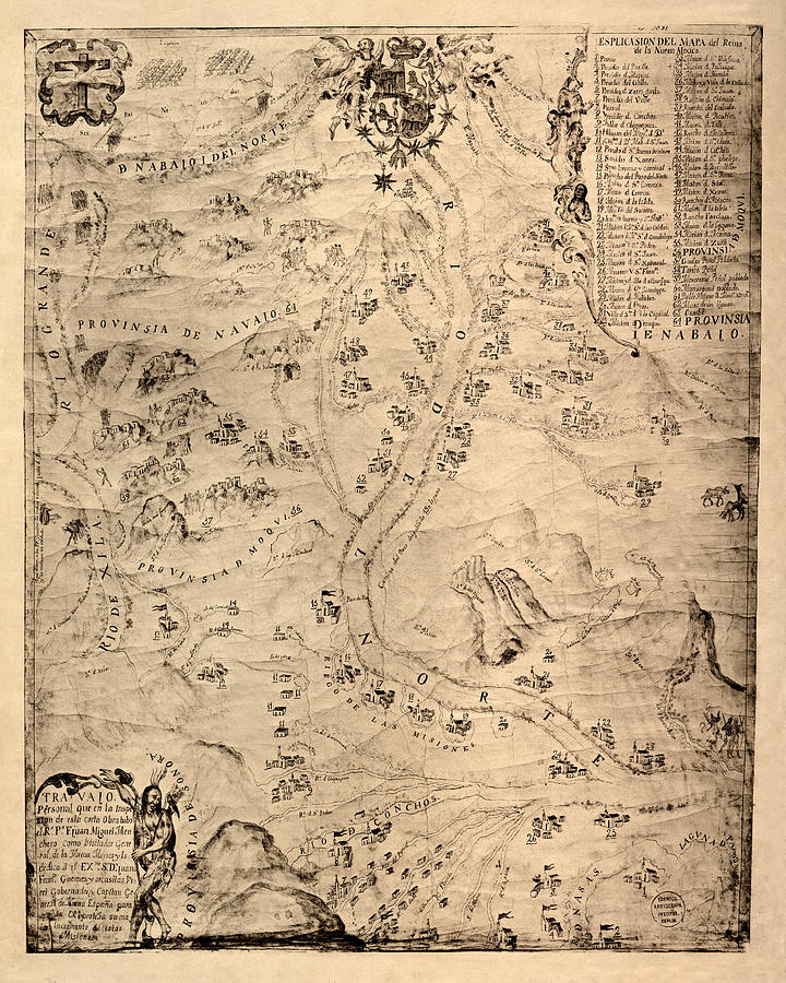Map Of New Mexico 1744 Photograph by Andrew Fare