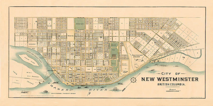 Map Of New Westminster 1892 Photograph by Andrew Fare