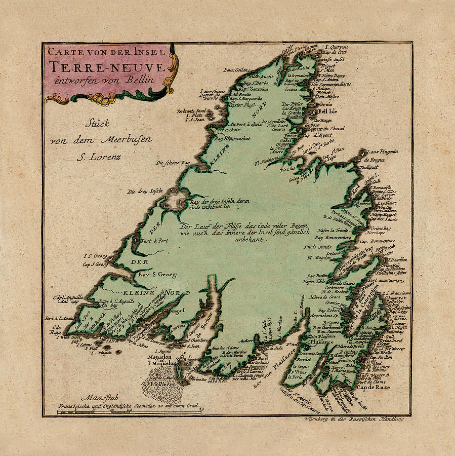 Map Of Newfoundland 1785 Photograph by Andrew Fare