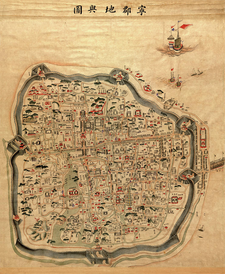 Map Of Ningbo 1850 Photograph by Andrew Fare