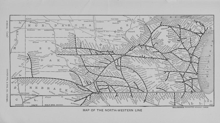 1903 Map of North Western Line Routes Photograph by Chicago and North Western Historical Society