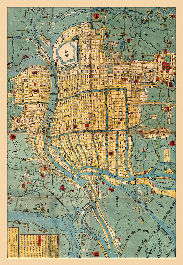 Map Of Osaka 1853 Photograph by Andrew Fare