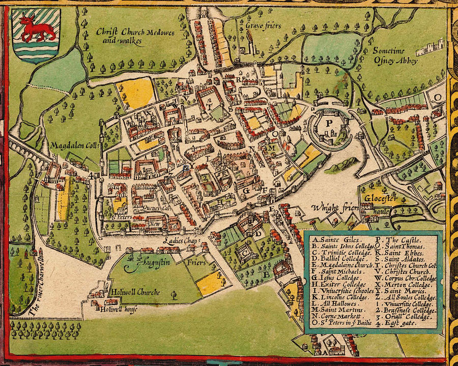 Map Of Oxford 1605 Photograph by Andrew Fare