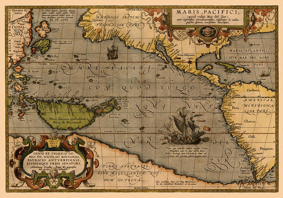Map Of Pacific Ocean 1589 Photograph