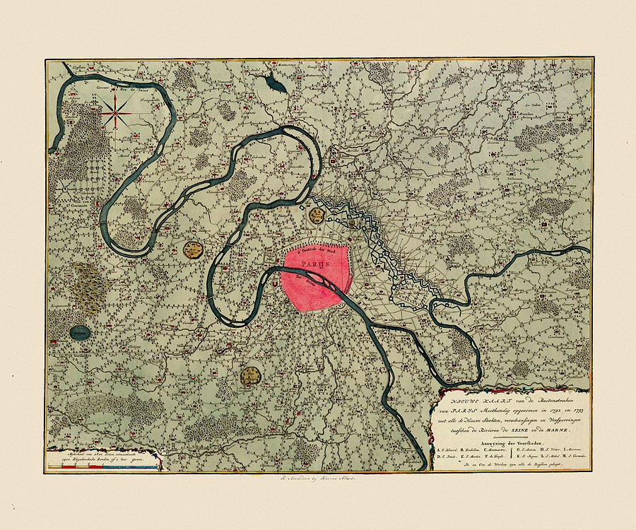 Map Of Paris 1794 Photograph by Andrew Fare