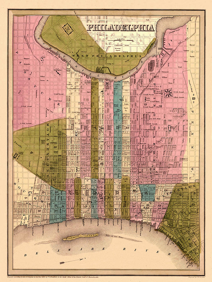 Map Of Philadelphia 1838 Photograph by Andrew Fare - Fine Art America