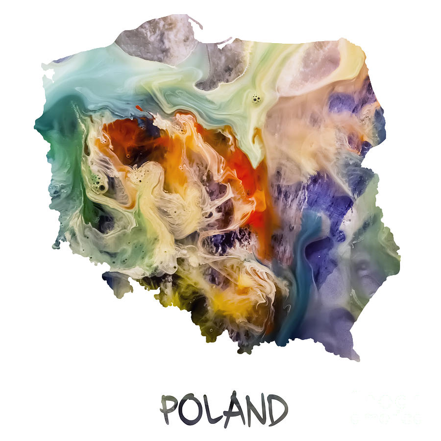 Map Of Poland Original Art Painting