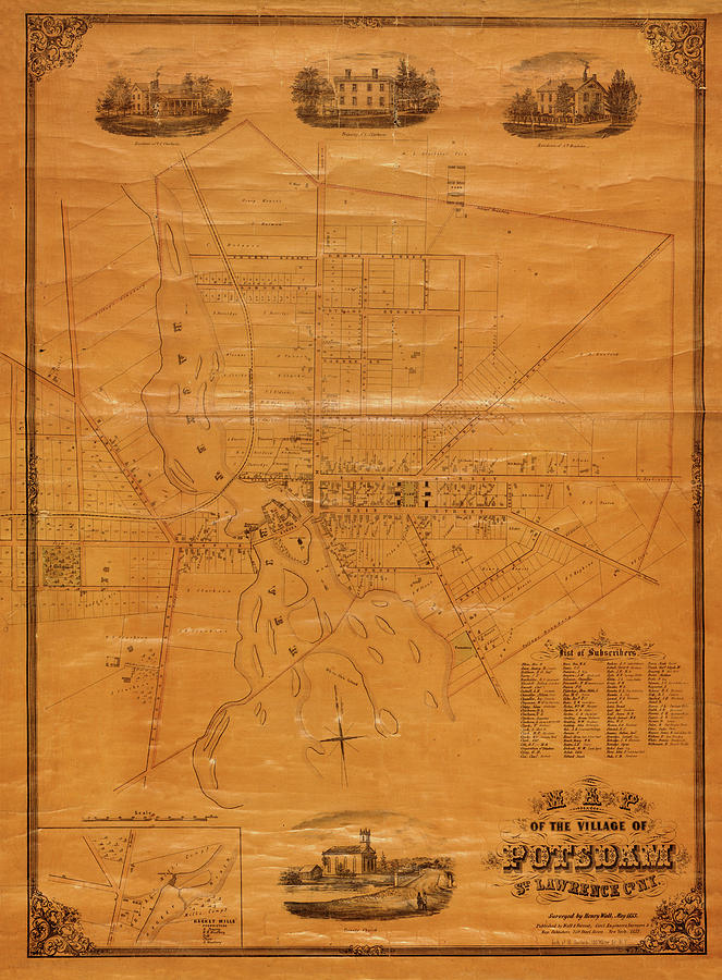 Map Of Potsdam 1853 Photograph by Andrew Fare