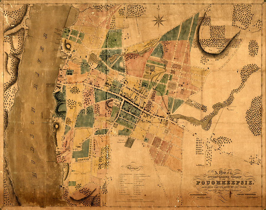Map Of Poughkeepsie 1834 Andrew Fare 