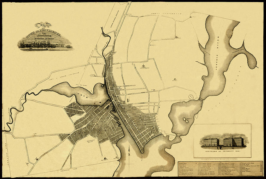 Map Of Providence 1823 Photograph by Andrew Fare