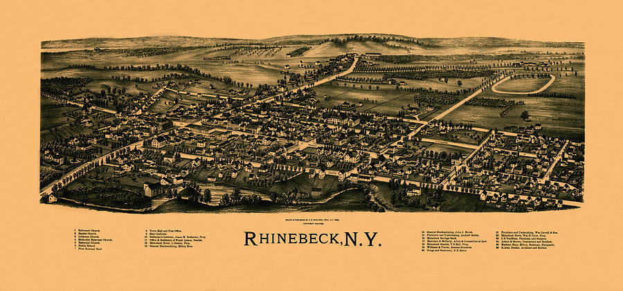 Map Of Rhinebeck 1890 Photograph by Andrew Fare