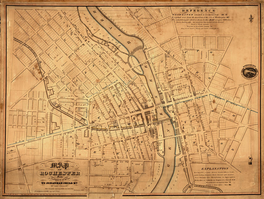 Map Of Rochester 1832 Photograph by Andrew Fare | Fine Art America