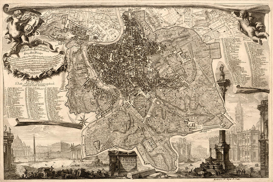 Map Of Rome 1773 Photograph by Andrew Fare