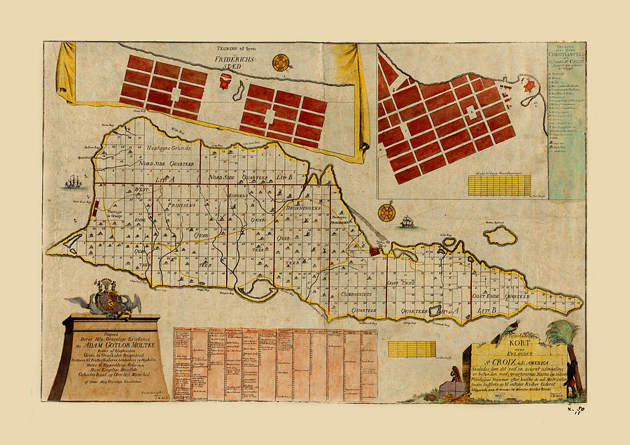 Map Of Saint Croix 1755 Photograph by Andrew Fare